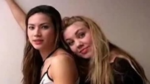 Two sapphic bitches in amateur video sucking ramrod in POV