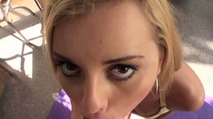 A catch blonde legal age teenager girlfriend Jessie Rogers shriek ever knew she would have such a horny sex hungry lady's man whose big member would be always ready to work her throat and nub