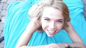 Hot blonde lawful age teenager Alina West POV